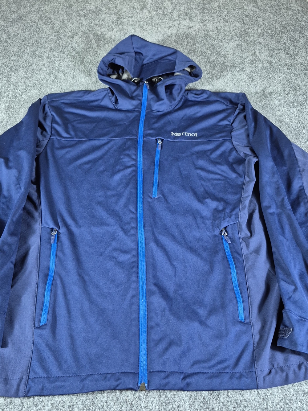 Marmot Jacket Mens XLarge Blue Windstopper Softshell Full Zip Hiking L80661-CM